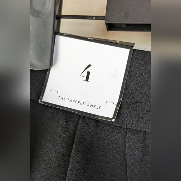 WHBM Black Tapered Ankle Pant, Faux Wrap Waist, Size 4, NWT - Picture 7 of 7